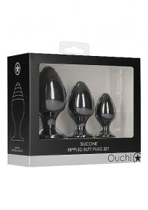 RIPPLED BUTT PLUG SET BLA
